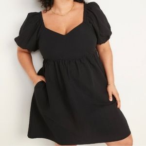 Old Navy Plus Size Puff Sleeve black Dress-2X